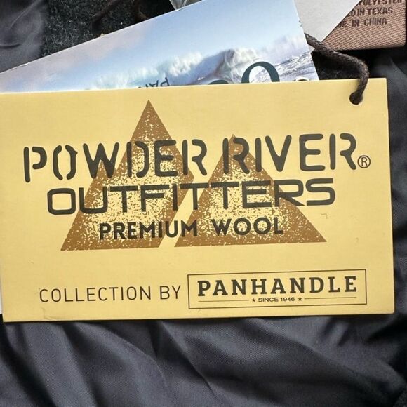 Powder River Outfitters Men’s Wool Zipper Black Jacket with Front Pockets - Picture 6 of 11